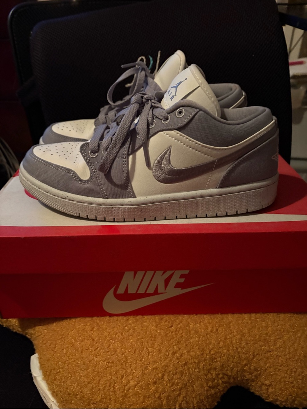 Nike Air Jordan 1 Low  Sneakers - Gray and White
